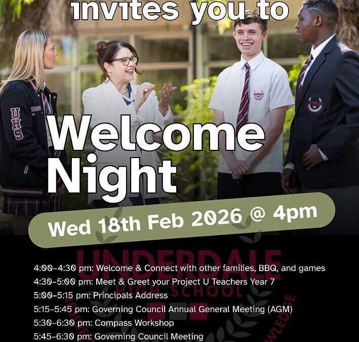 Underdale HS Welcome Night